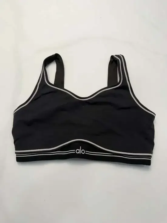Alo Yoga Airbrush Heart Throb Bra in Black and White